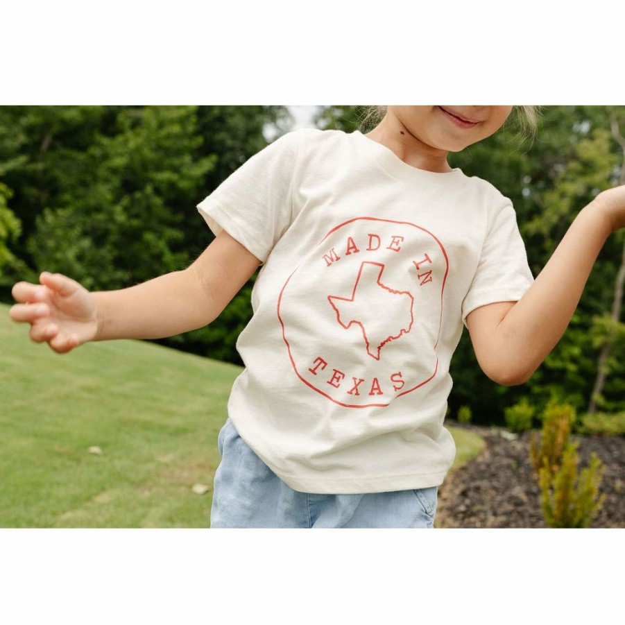 Clothing * | Morado Design Texas State Stamp Natural Organic Tee Tops