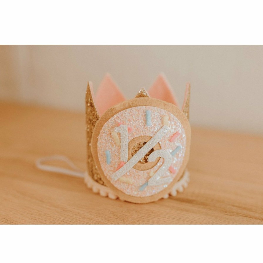 Party Time * | Cutest Little Party # 1/2 Gold Glitter + Donut + White Glitter Crown