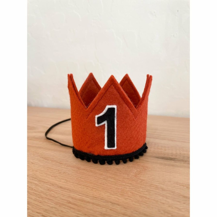 Party Time * | Cutest Little Party # 1 Copper Felt + Black Pom Trim + Black/White Crown Party Time