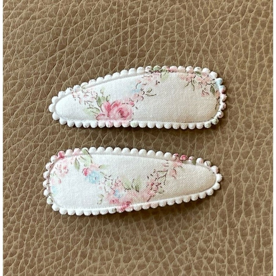 Headwear * | Minikane Ivory Dainty Floral Pig Tail Clips Headwear