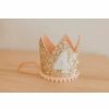 Party Time * | Cutest Little Party # 4 Gold Glitter + Blush Pom Trim + White Glitter Crown Party Time