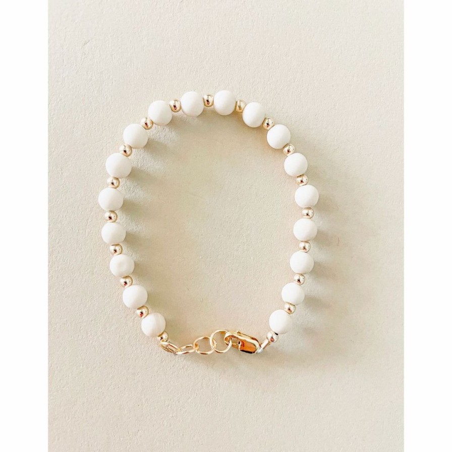 Women * | Little Lunds Co Cream + Gold Bracelet Jewelry