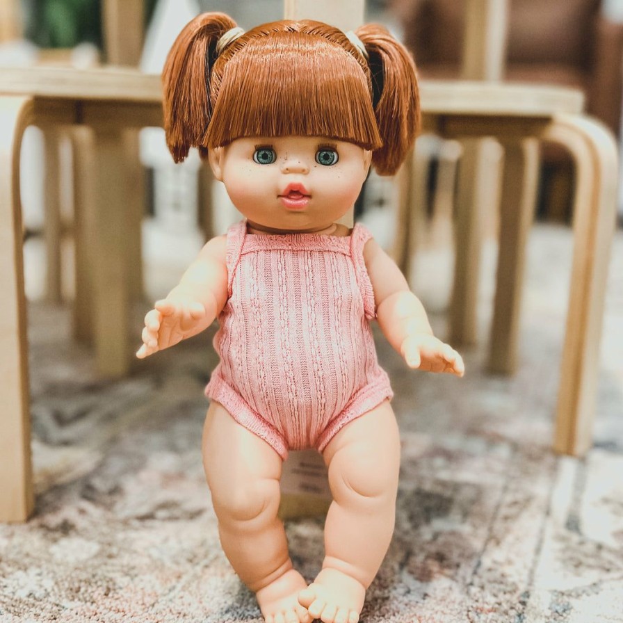 Dolls + Plushies * | Pastel Pink Ribbed Minikane Romper