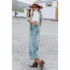 Women * | J+J Blue Slouchy Denim Overalls