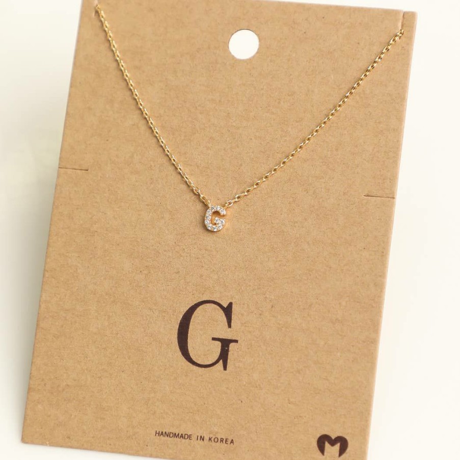 Women * | Fame Accessories Mini Initial G Necklace Necklaces