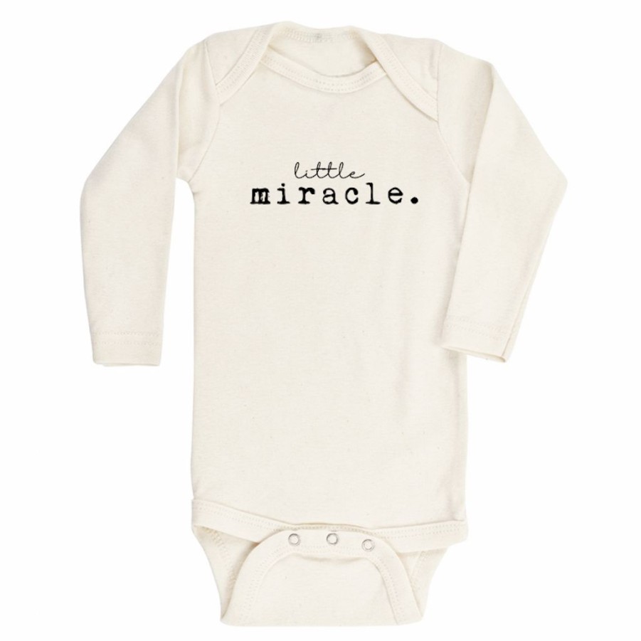 Clothing * | Tenth + Pine Bodysuits Little Miracle Natural Organic Long Sleeve Onesie