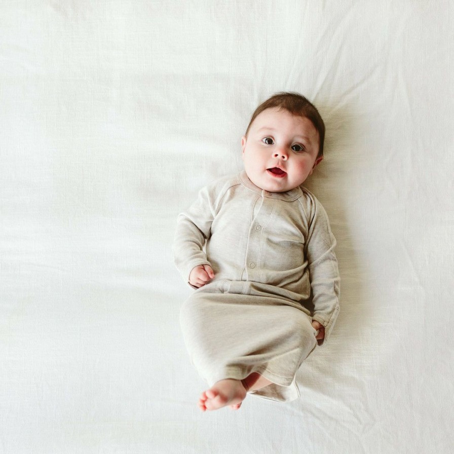 Clothing * | Goumi Kids Preemie + Newborn Storm Gray Bamboo Organic Gown