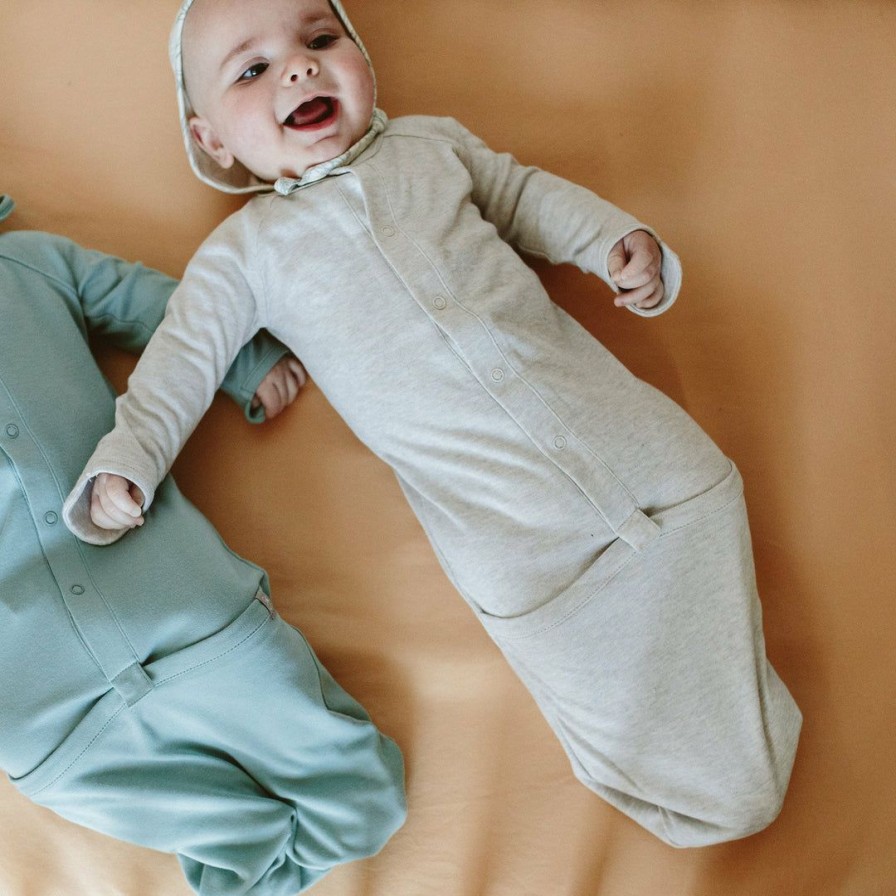 Clothing * | Goumi Kids Preemie + Newborn Storm Gray Bamboo Organic Gown