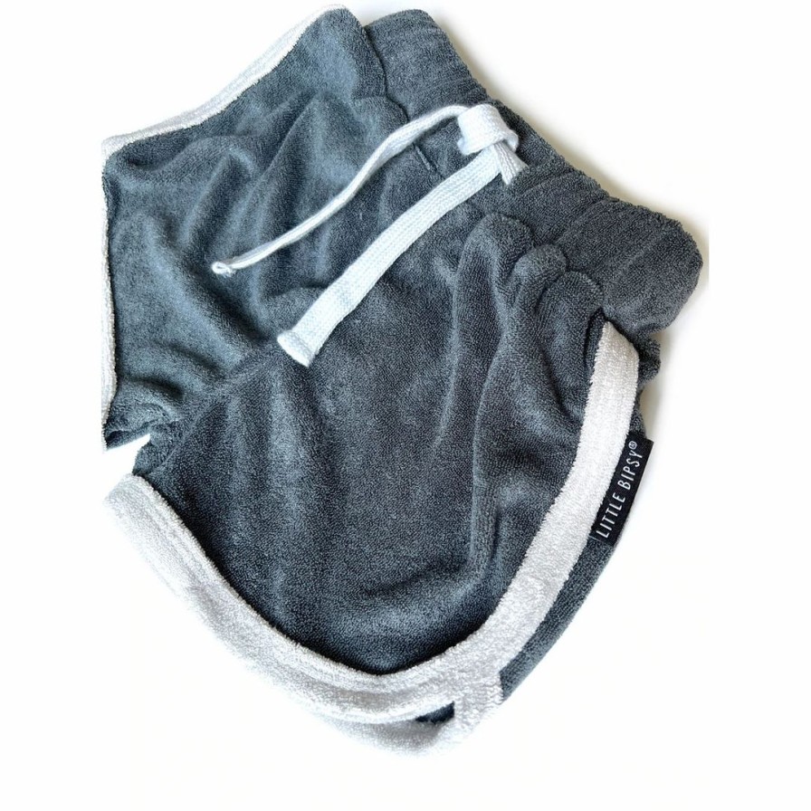 Clothing * | Little Bipsy Bottoms Slate Blue Terry Track Shorts