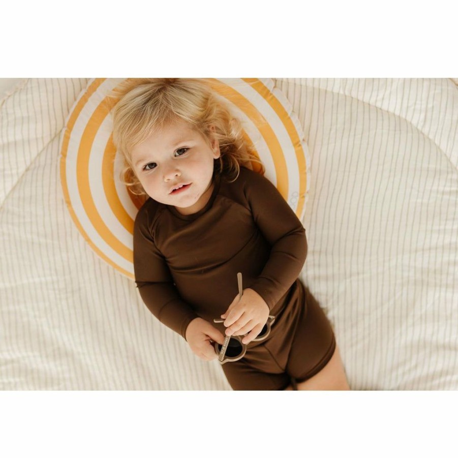 Clothing * | Joss + J Coco Brown Long Sleeve Swim Suit