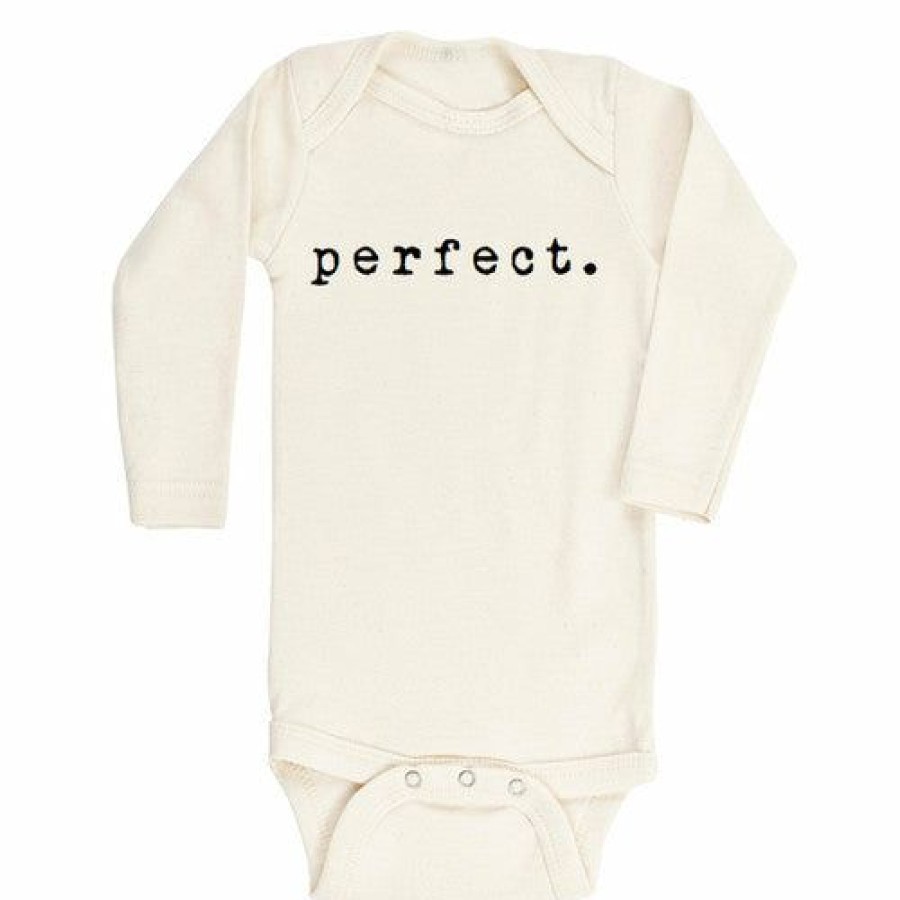 Clothing * | Tenth + Pine Perfect Black + Natural Organic Long Sleeve Onesie Bodysuits