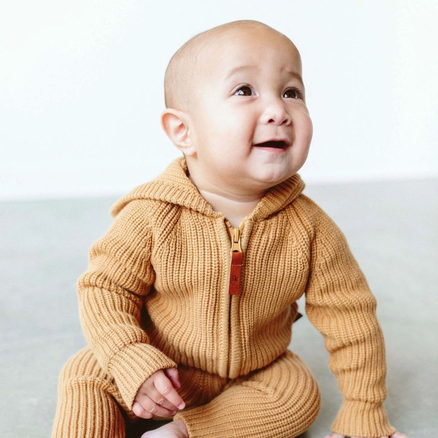 Clothing * | Goumi Kids Acorn Organic Cotton Knit Hoodie