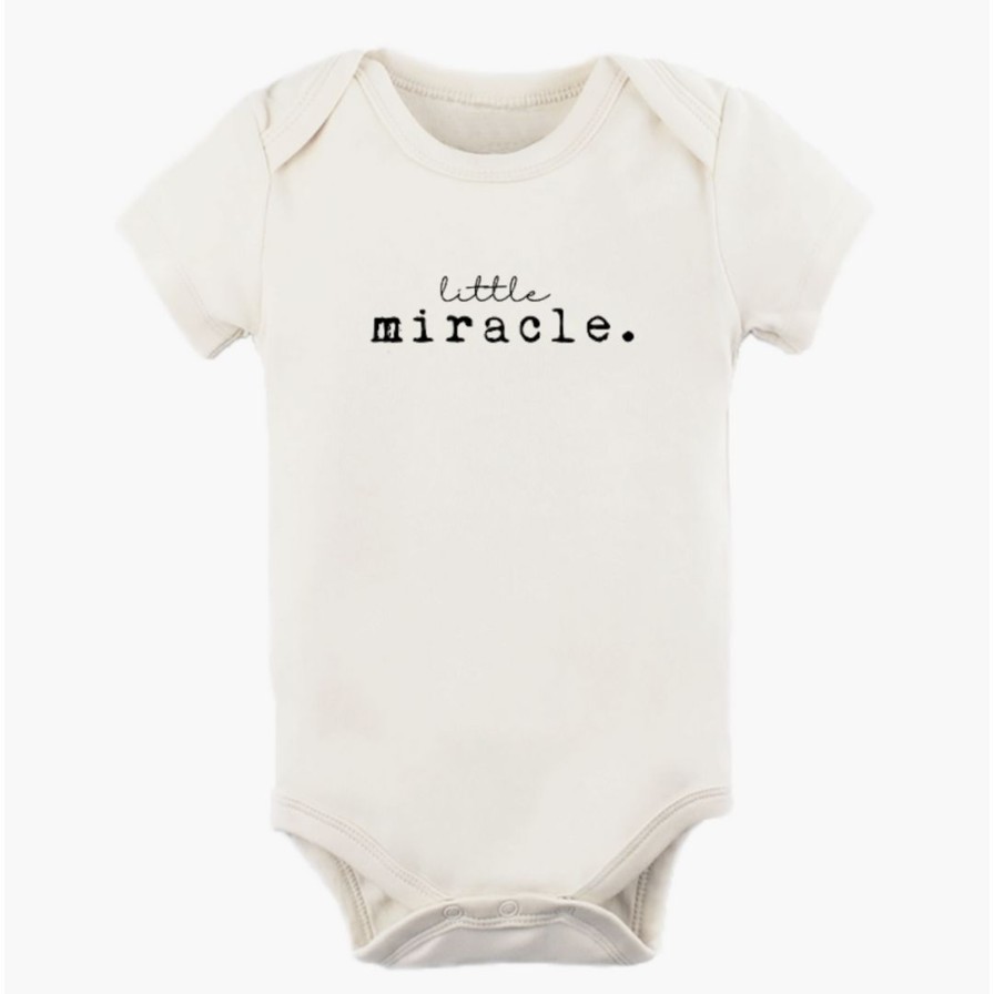 Clothing * | Tenth + Pine Little Miracle Black + Natural Organic Onesie Bodysuits