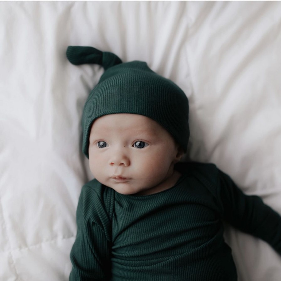 Clothing * | Three Little Tots Emerald Knotted Beanie Preemie + Newborn