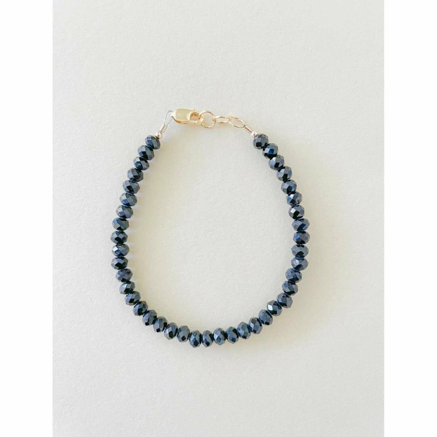 Women * | Little Lunds Co Black Shimmer Bubble Bracelet