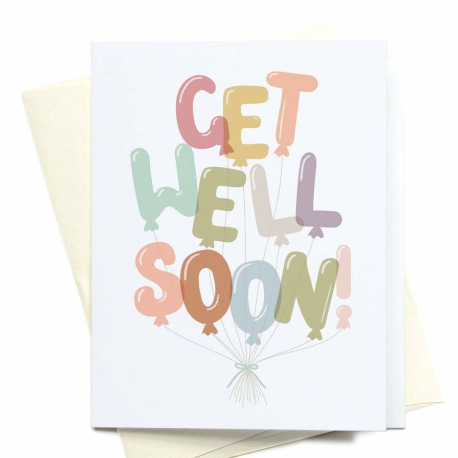 Party Time * | Onderkast Get Well Soon Balloons Greeting Card