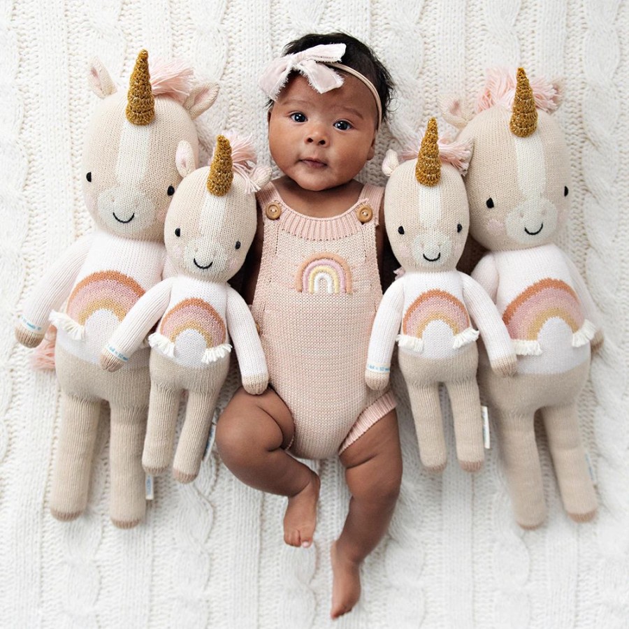 Dolls + Plushies * | Cuddle And Kind Zara The Unicorn Knit Handcrafted Little Doll