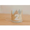 Party Time * | Cutest Little Party # 2 Gold Glitter + Baby Blue Pom Trim + White Glitter Crown Party Time