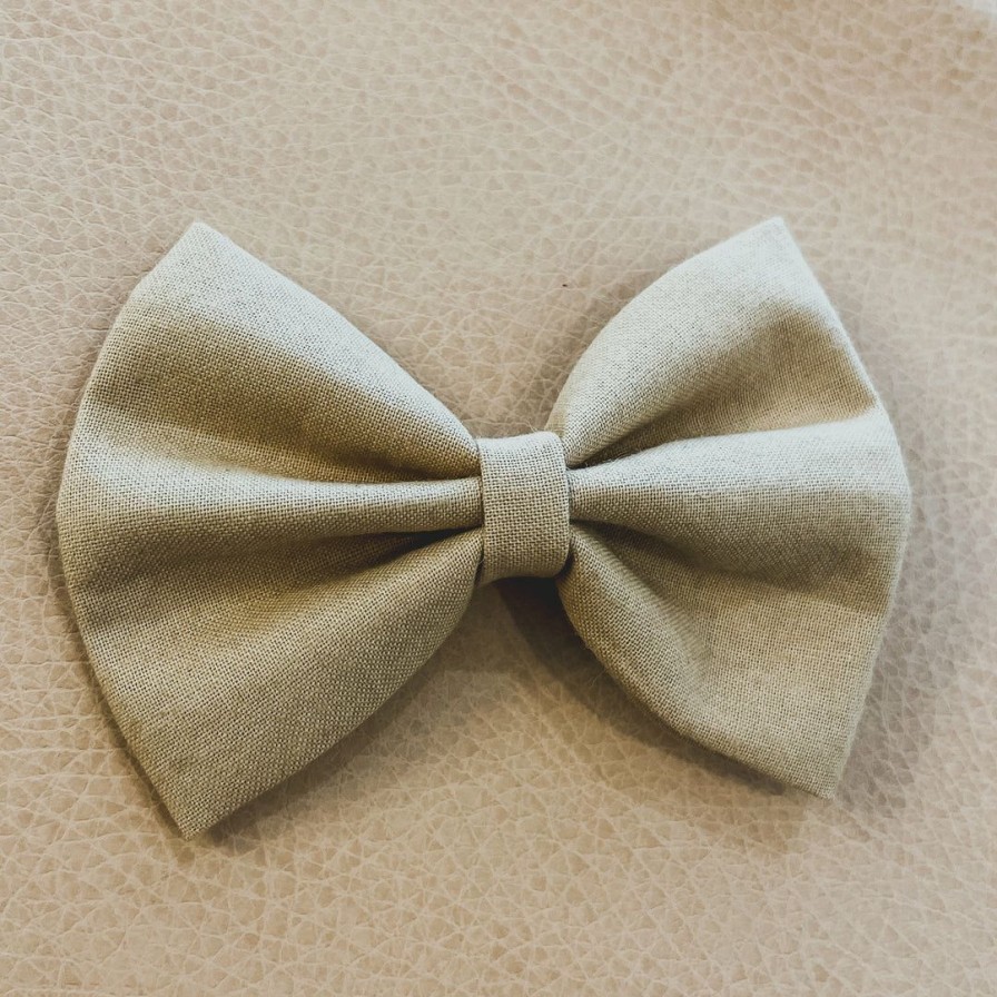 Headwear * | Bows For Show Headwear Taupe Hair Bow Clip