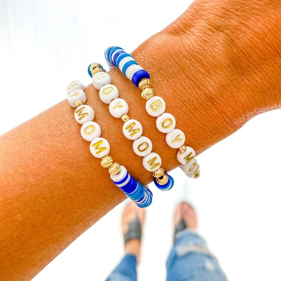 Women * | J+J Boy Mom Blue Bracelet Bracelets