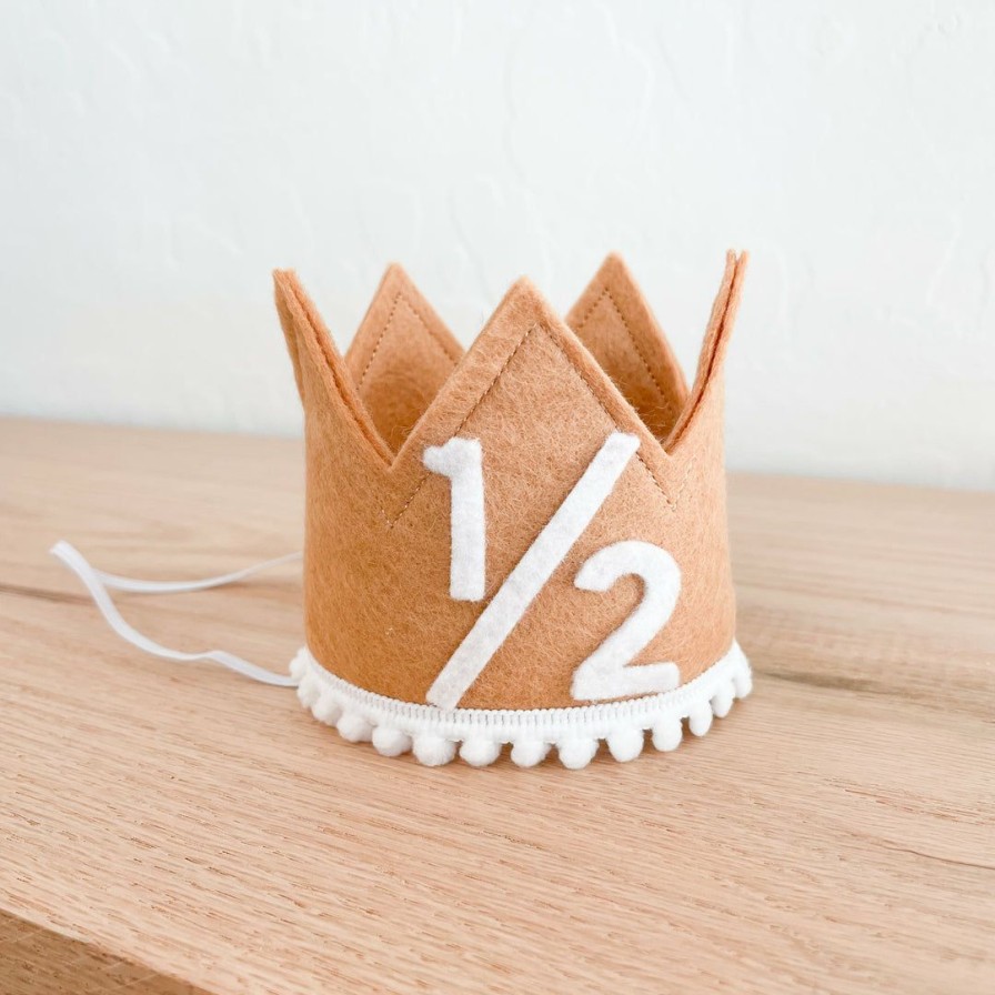 Party Time * | Cutest Little Party # 1/2 Toast Felt + White Pom Trim + White Crown Party Time