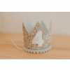 Party Time * | Cutest Little Party # 4 Silver Glitter + Baby Blue Pom Trim + White Glitter Crown Party Time