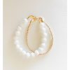 Women * | Little Lunds Co Jewelry White Bubble + Gold Double Bracelet