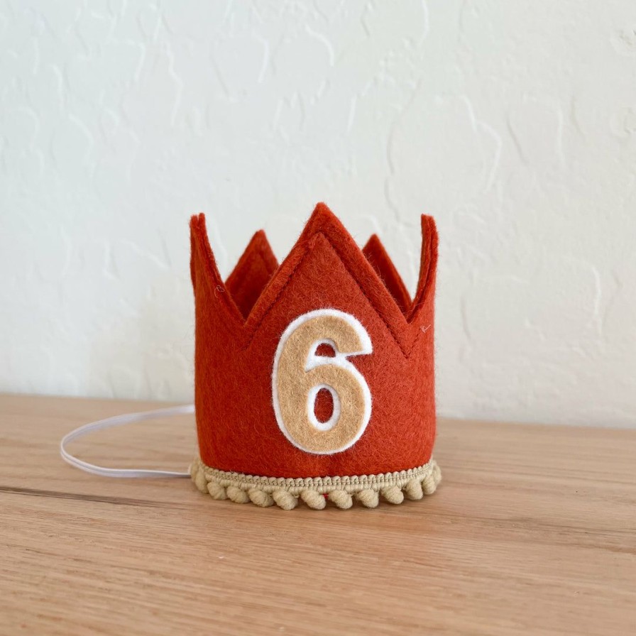 Party Time * | Cutest Little Party Party Time # 6 Copper Felt + Toast Pom Trim + Toast/White Crown