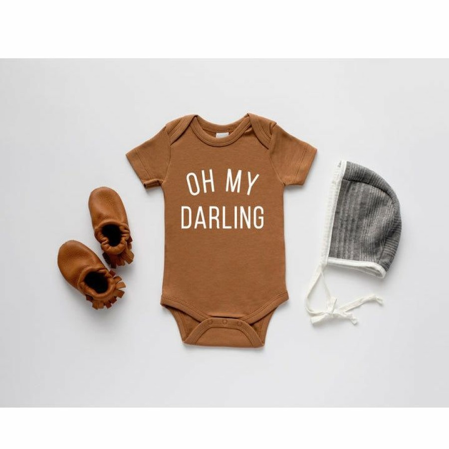 Clothing * | Gladfolk Oh My Darling Organic Camel Onesie