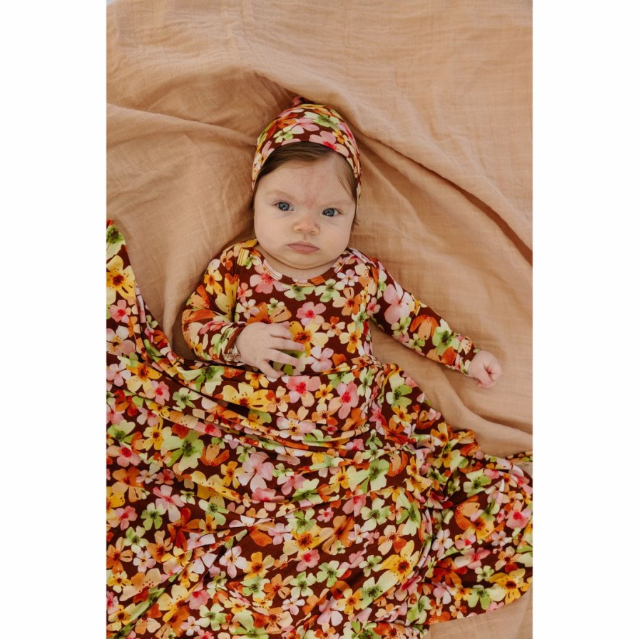 Clothing * | Liberty Floral Bamboo Knotted Gown Arrows & Bow X Joss + J Preemie + Newborn