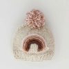 Clothing * | Huggalugs Mauve Rainbow Knit Beanie Knits