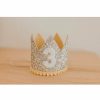 Party Time * | Cutest Little Party # 3 Silver Glitter + Mustard Pom Trim + White Glitter Crown Crowns