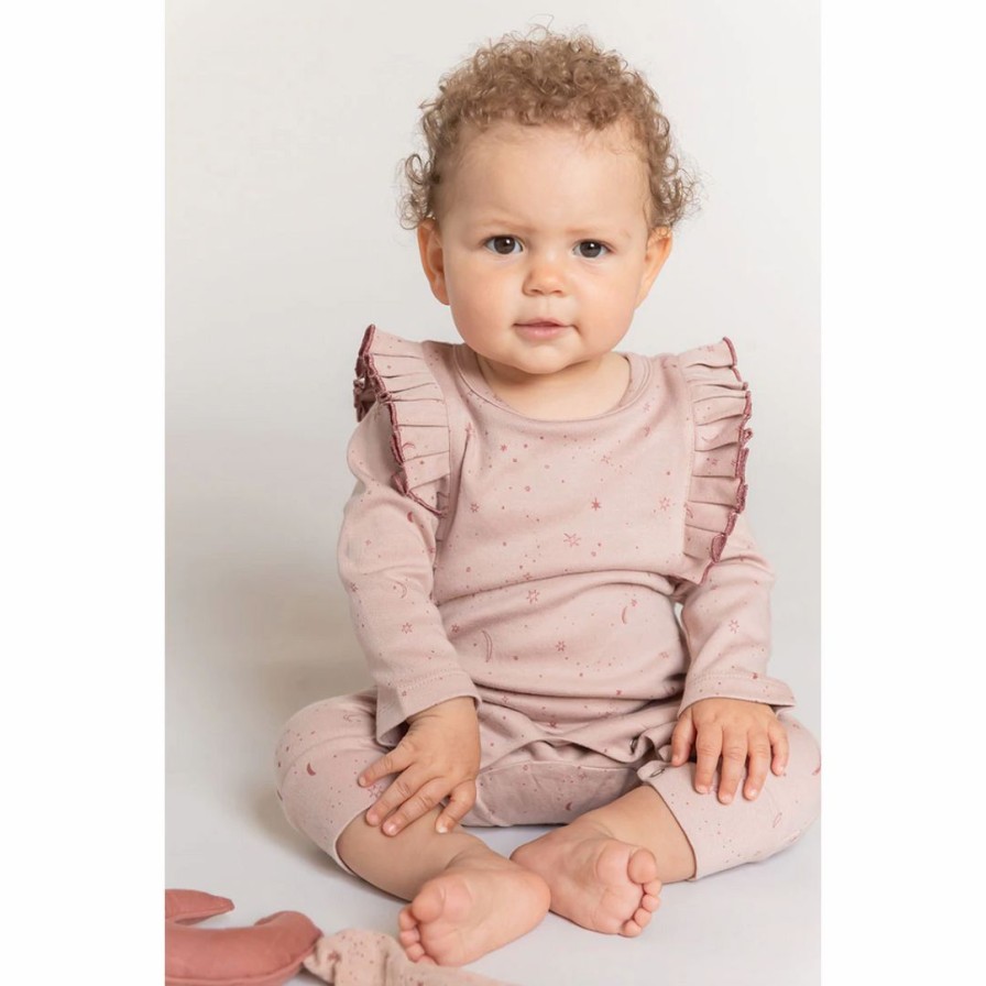 Clothing * | Pehr Pink Moon + Star Pleated Romper Overalls + Rompers