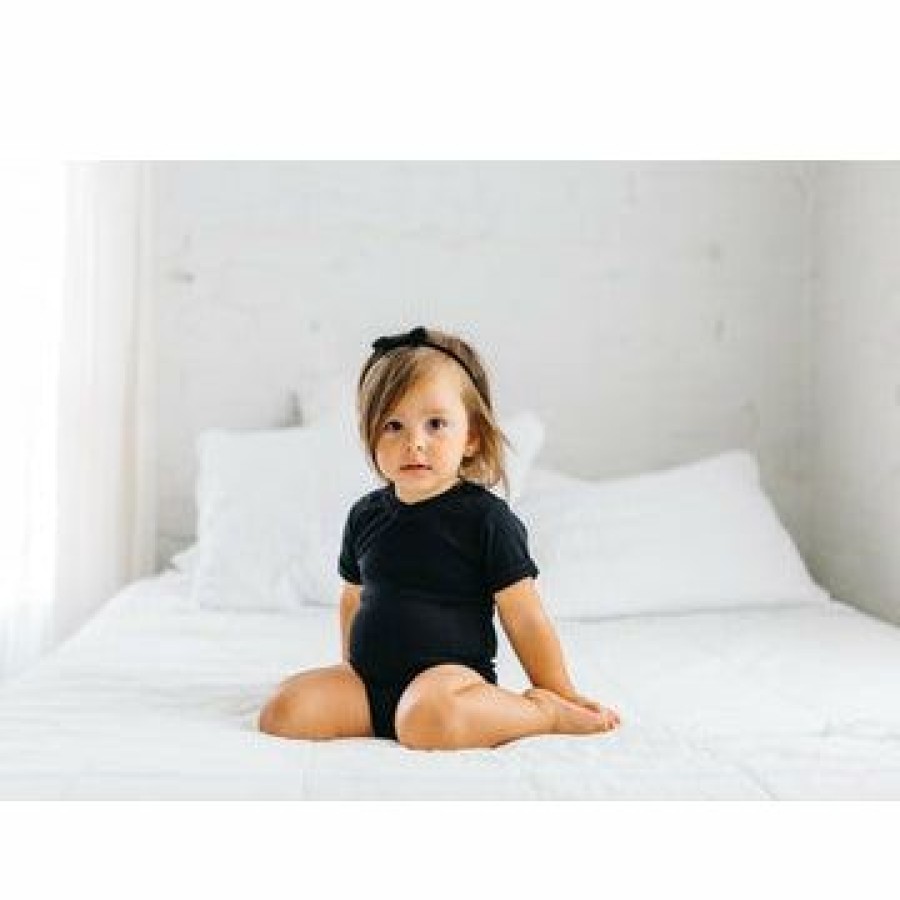 Clothing * | Little Bipsy Black Basic Bodysuit Onesie