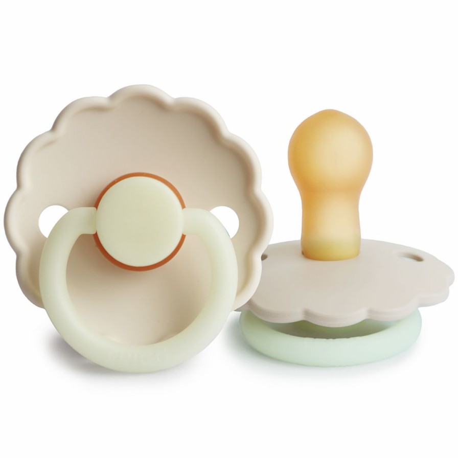 Pacifier Goods * | Frigg Pacifier Goods Cream Night Daisy Natural Pacifier