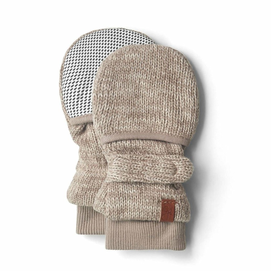 Clothing * | Goumi Kids Preemie + Newborn Pecan Organic Cotton Stay On Mittens