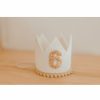 Party Time * | Cutest Little Party # 6 White Glitter + Toast Pom Trim/White Lining + Rose Gold/Toast Felt Crown Party Time