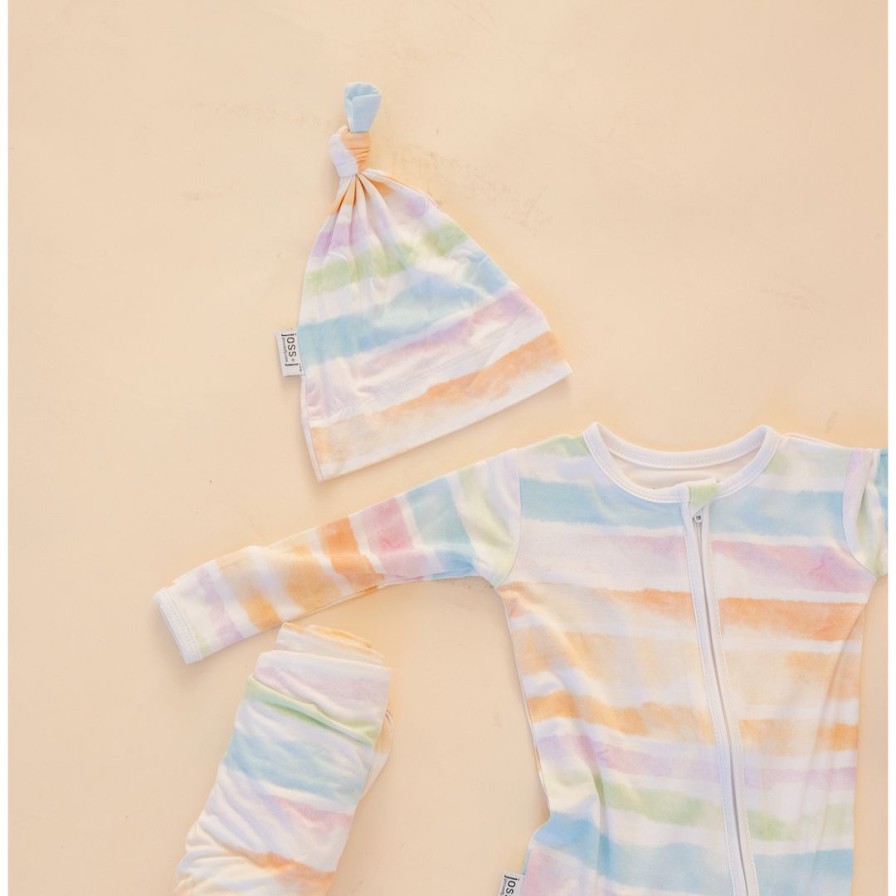 Headwear * | Sunset Stripes Bamboo Knotted Infant Beanie Arrows & Bow X Joss + J