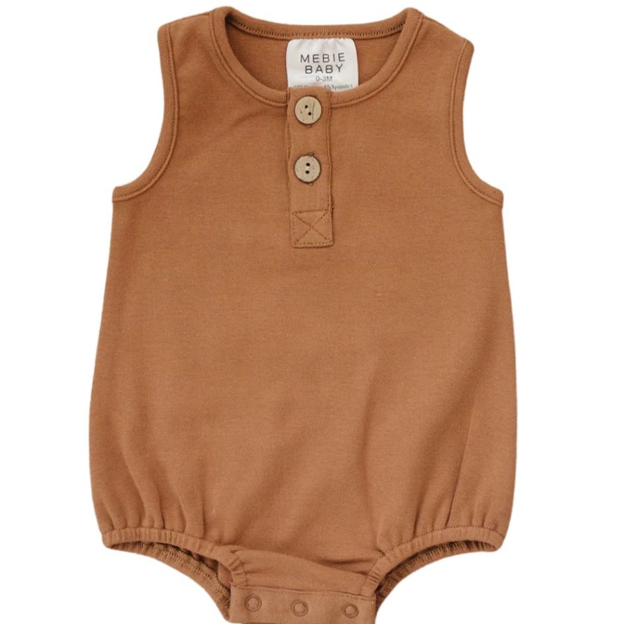 Clothing * | Mebie Baby Honey Organic Cotton Bubble Romper Overalls + Rompers