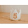 Party Time * | Cutest Little Party Party Time # 5 White Glitter + Toast Pom Trim/White Lining + Rose Gold/Toast Felt Crown