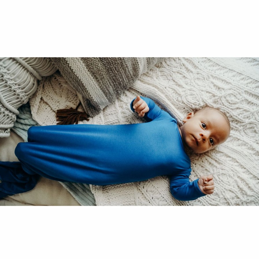 Clothing * | Three Little Tots Blue Knotted Gown