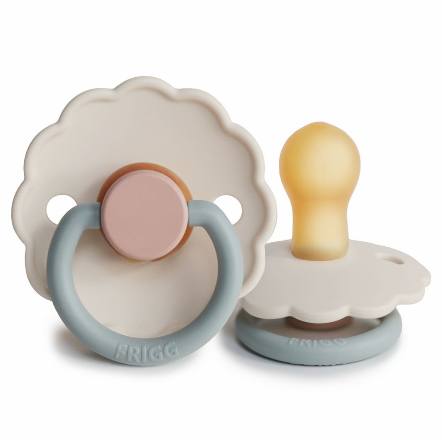 Pacifier Goods * | Frigg Cotton Candy Color Block Daisy Natural Pacifier