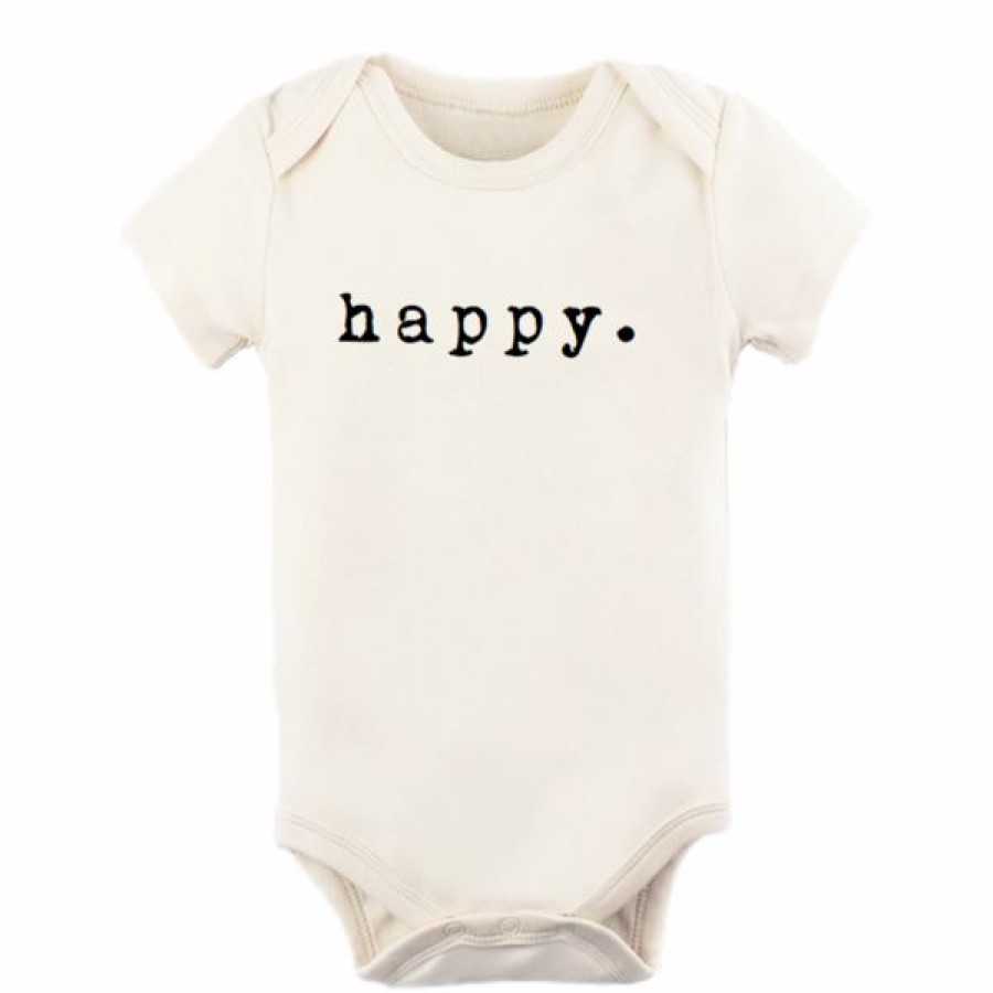 Clothing * | Tenth + Pine Bodysuits Happy Black + Natural Organic Onesie