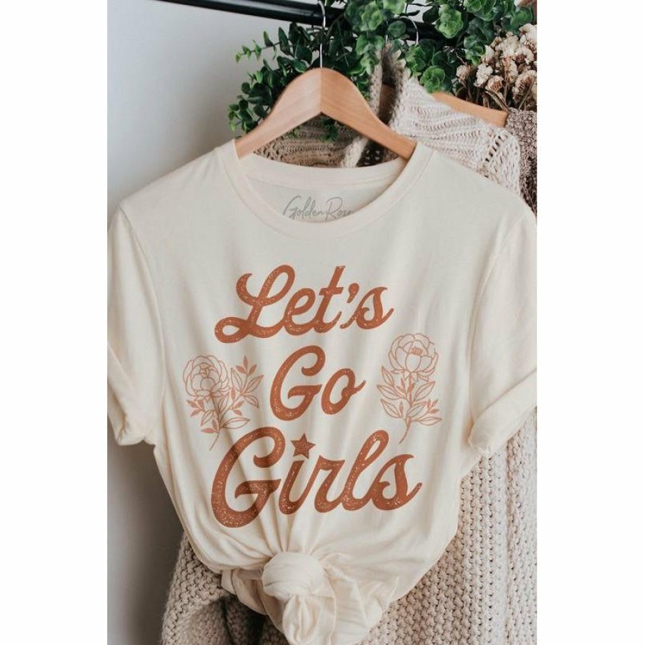 Women * | J+J Let'S Go Girls Cream Tee Graphic Tees