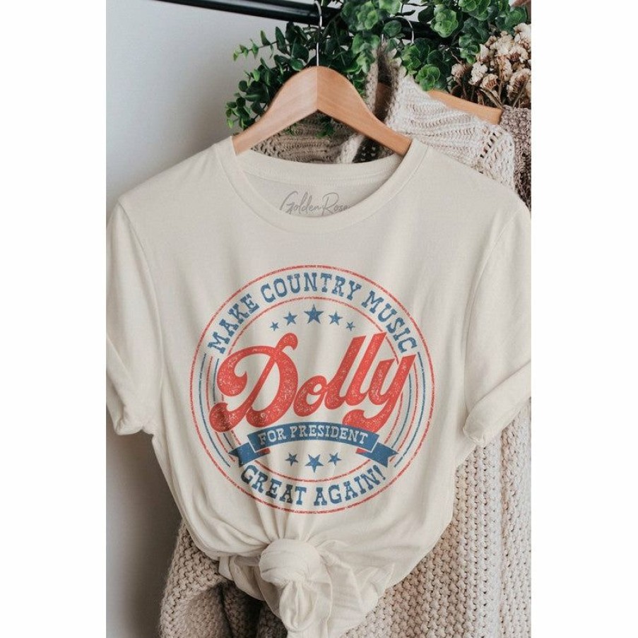 Women * | J+J Dolly For President Cream Tee Graphic Tees