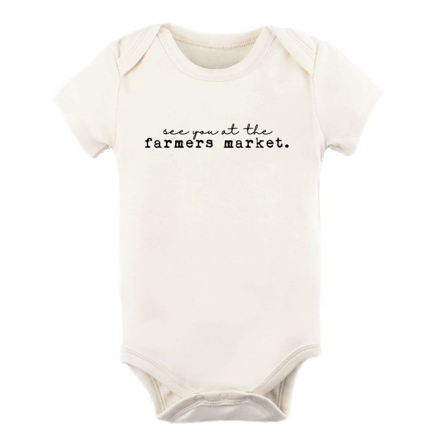 Clothing * | Tenth + Pine Bodysuits Farmers Market Black + Natural Organic Onesie